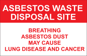 asbestos waste disposal site sign